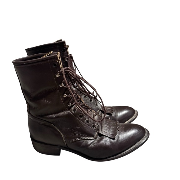 Vintage Durango Kiltie Western Boot Lace Up Leather Bootie USA Made Men's 10.5 - Picture 6 of 9